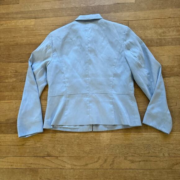 Talbots baby blue velour lightweight jacket size 12 b26 - Picture 5 of 5